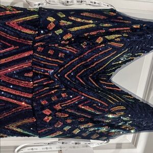 Jules & Cleo Black and Pink Geometric Maxi Dress David’s Bridal new with tags